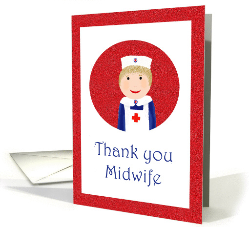 Thank you Midwife, nurse in uniform. card (821216)