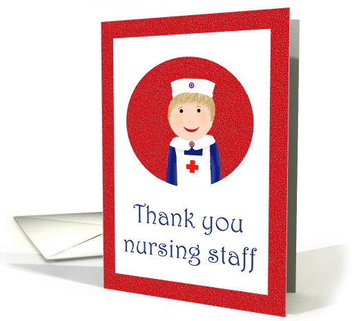 Thank you Nursing staff, nurse in uniform. card (821217)