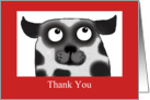 Spotty Dog,Thank you pet sitter , black and white, red border card