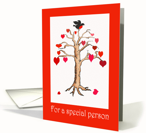 Heart tree and bird, for special person. card (828776)