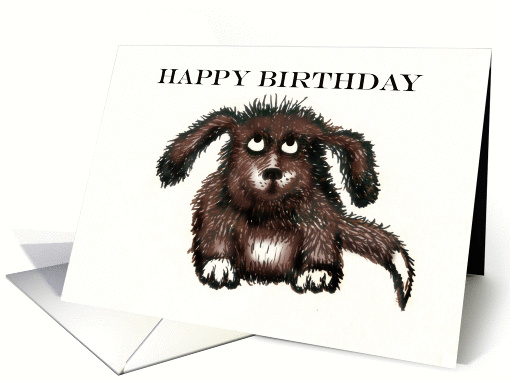 Happy Birthday , brown shaggy dog.humor card (836997)