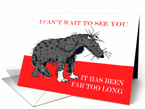 Missing You Humorous Sad Cartoon Dog card (839050)