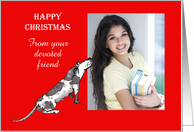 Happy Chrismas, to my best friend,dog, photo frame card