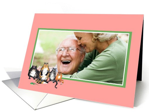 pink frame, custom frame, cats, card (853022)