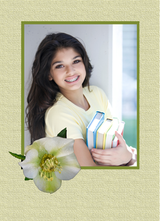 Hellebore flower, photo card.