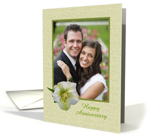 Hellebore flower, Happy Anniversary,For spouse, photo card. card