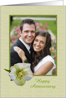 Hellebore flower, Happy Anniversary,For spouse, photo card. card