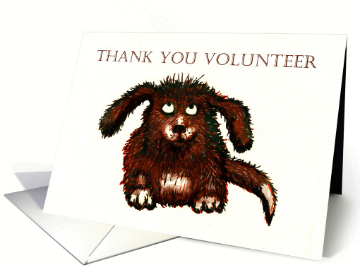 Thank you volunteer, shaggy dog. card (858133)