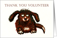 Thank you volunteer, shaggy dog. card