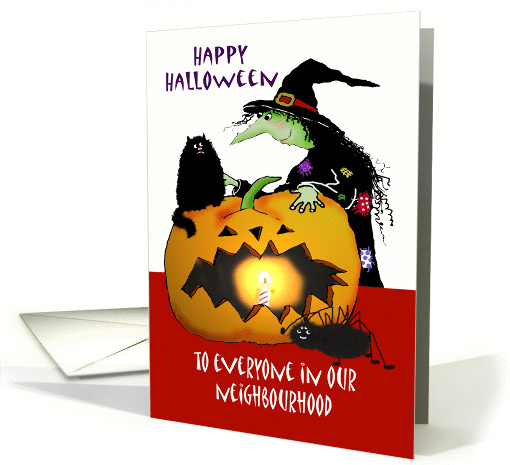 Happy Halloween , Witch with cat , spider and pumpkin,to... (862068)