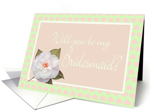 Will you be my bridesmaid? white camelia. invitation card (864424)