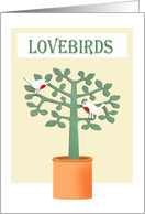 Invitation to Commitment ceremony. two birds and tree. card