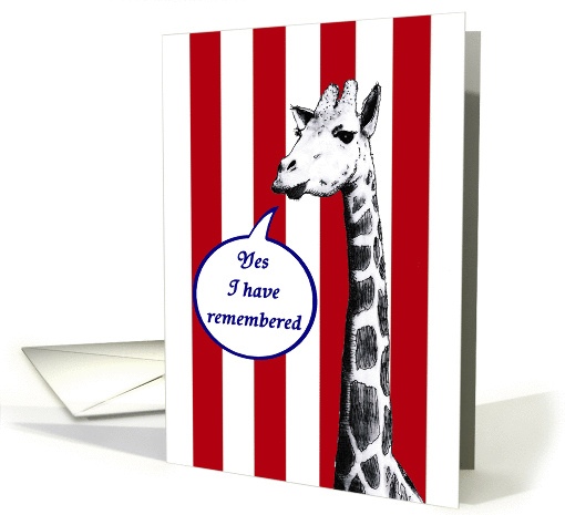 Black and white drawing of giraffe,Happy anniversary. card (871609)