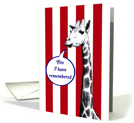 Black and white drawing of giraffe,Happy Birthday card (871610)