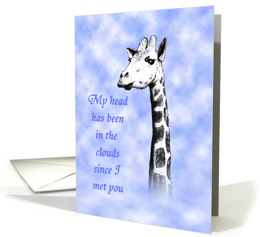 Happy Anniversary, giraffe in clouds. card (871803)