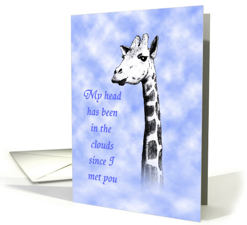 For Fiance, giraffe in clouds. card (871804)