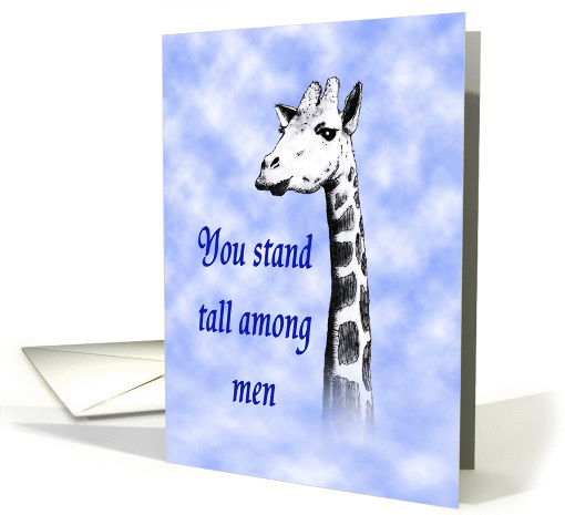 Happy birthday husband, giraffe in clouds card (871806)