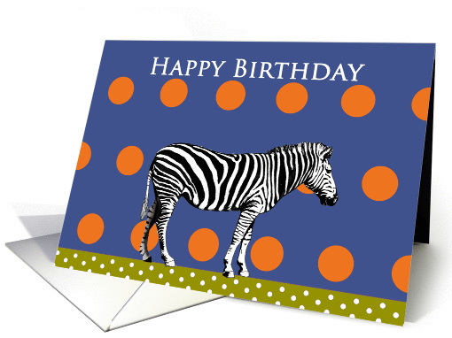 Happy birthday, zebra and spots card (871824)