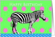 Happy birthday to daughter, zebra and spots card
