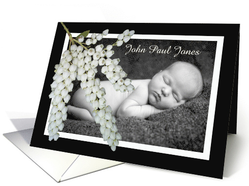 New baby, Pieris flowers, custom photo frame. card (874382)