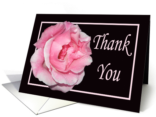 Thank you for help and support, Pink rose card (874466)