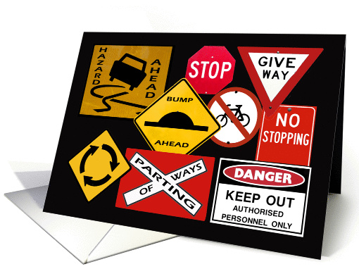 For ex-boyfriend, breakup, traffic signs. card (876330)