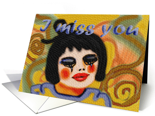 I miss you, Graffiti sad girl card (881080)