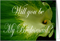 Will you be my Bridesmaid? Green Goddess Lily. card