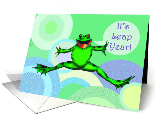 It's Leap Year! Will you mary me?Green frog and bubbles. card (892075)