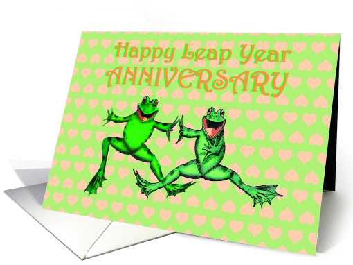 Happy Leap year Anniversary.Two leaping frogs. card (892087)
