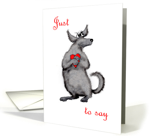 Just to say, shaggy dog and loveheart card (907112)