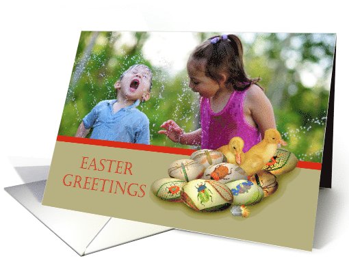 Easter Greetings, photo card, eggs and ducklings, for... (907464)
