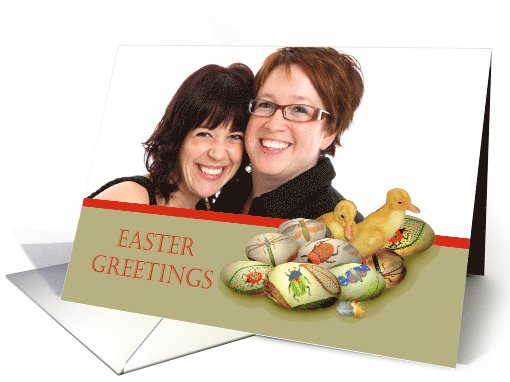 Easter Greetings, photo card, eggs and ducklings,from gay... (907466)