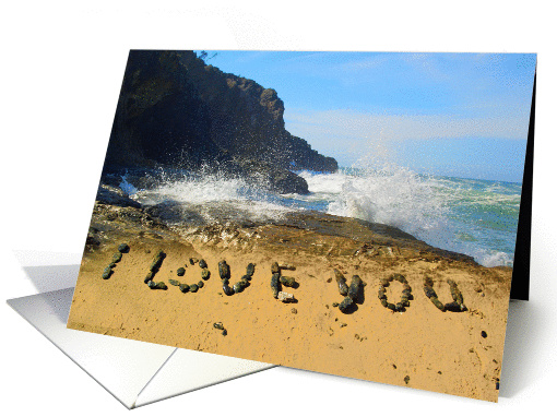 I love you,pebbles and waves card (923223)
