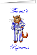 The cat’s pyjamas. ginger Cat, humor UK/Australian spelling card