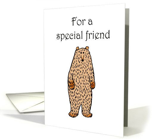 Brown bear for special friend Hello card (939233)