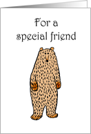 Brown bear for special friend Hello card