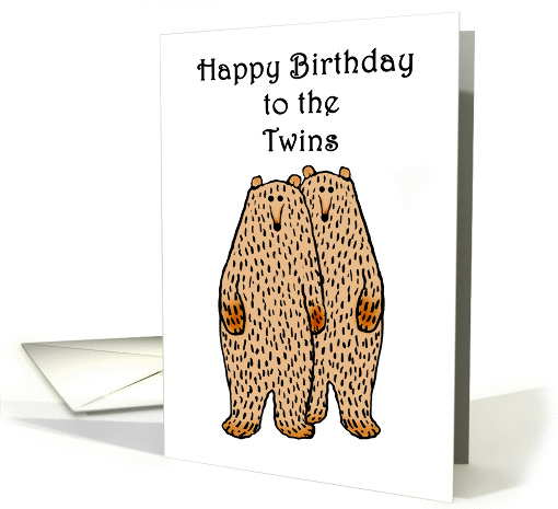 Happy Birthday to the twins, two Brown bears. card (939237)