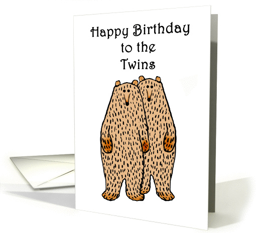 Happy Birthday to the twins, two Brown bears.for boys card (939238)