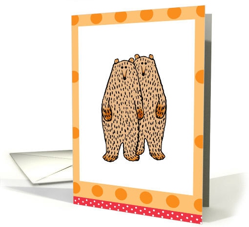 Happy birthday Twins two Brown Boy bears card (939243)