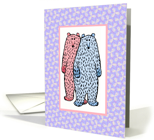 girl and boy bears.A gift for twins card (939320)