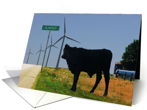 Cow at the end of the road (c) M.A.Wolfson card (601237)