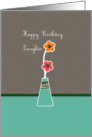 Happy Birthday Daughter, cute flowers in a blue vase card
