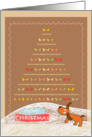 Merry Christmas, cute design dog and Christmas tree with bones card