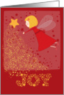 Christmas cute angel spreading joy card