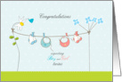 Congratulations expecting boy and girl twins card