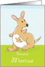 Welcome new baby, Bienvenue Kangaroo mother and baby card