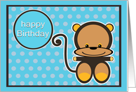 little monkey happy birthday card