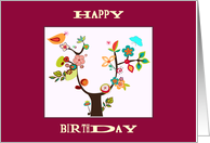 happy birthday whimsical composition card