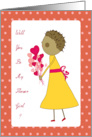 will you be my flower girl african girl holding flowers card